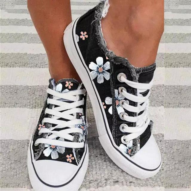 Levoire | Ballerines Avec Imprimé Floral Noir