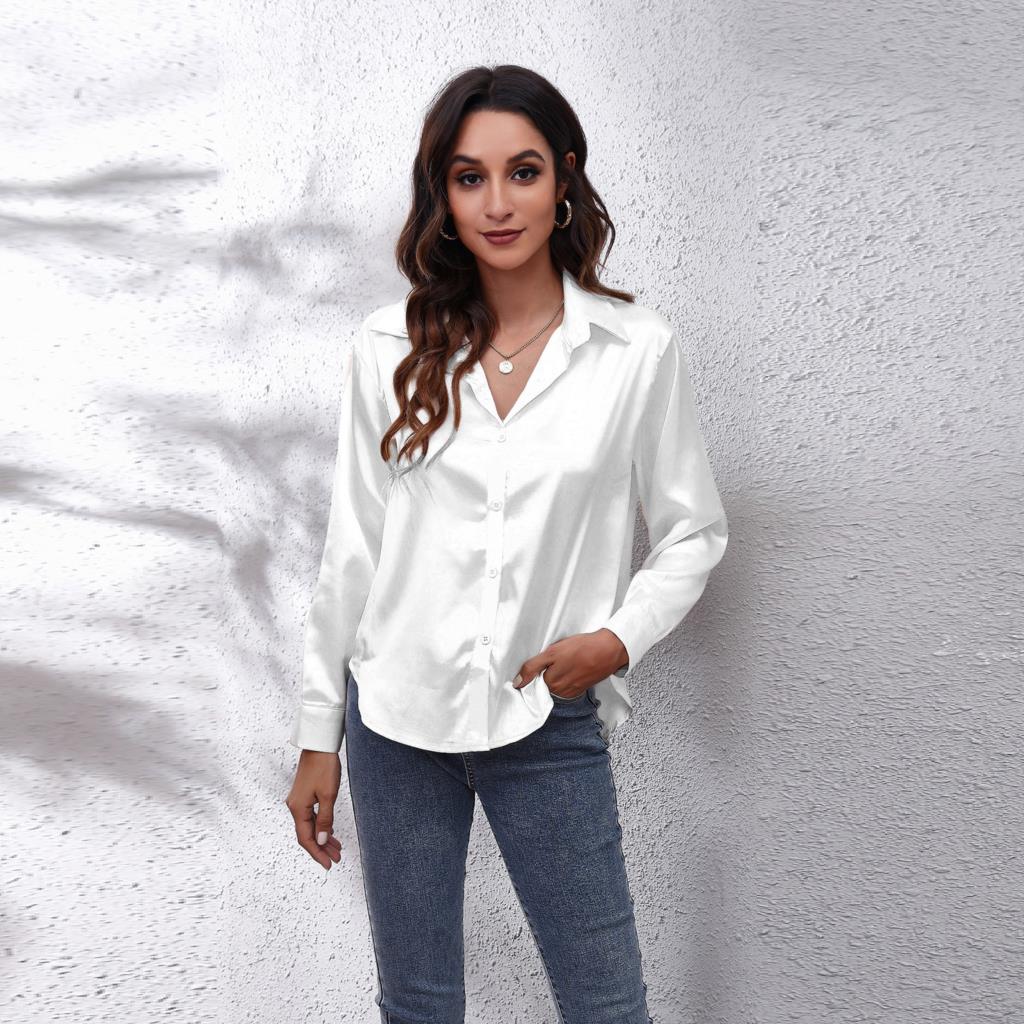 Levoire | Blouse En Satin Shila - Une Blouse D'Été Légère Pour Femmes Blanc