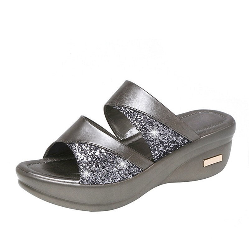 Levoire | Pantoufles À Bout Ouvert Chaussons Confortables Pour Femmes À La Maison Gris