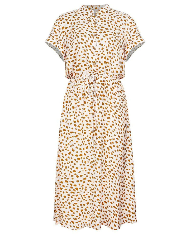 Levoire | Robe Midi Bohème Léopard Blanc