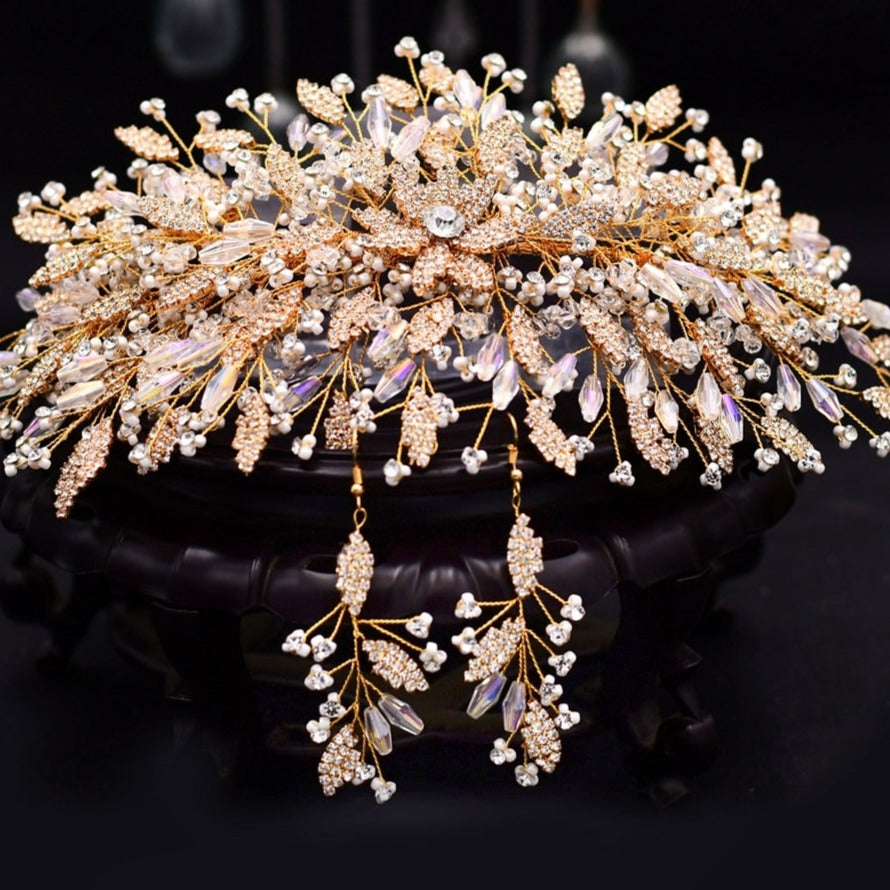 Levoire | Bandeau Mariage Tiara G-1 Krone 1 Boucle d'oreille