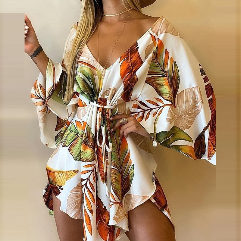 Levoire | Kimono Une Élégante & Joyeuse Tenue D'Été Beige