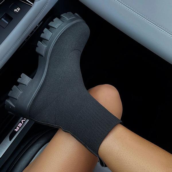 Levoire | Chaussettes de bottes épaisses antidérapantes relaxantes Noir