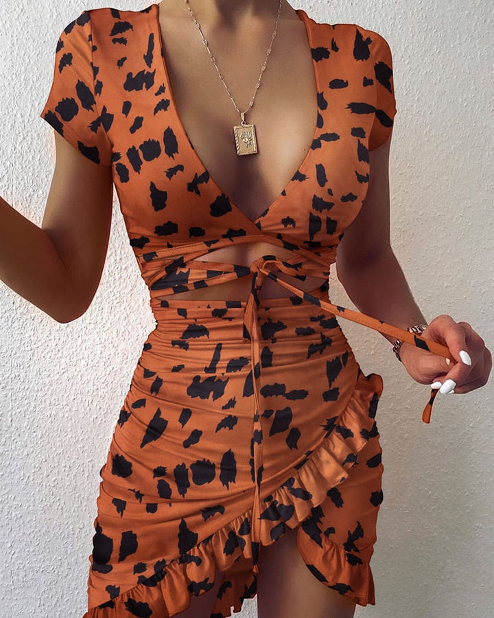 Levoire | Robe D'Été Robe Portefeuille Sexy Pour L'Été Panthère
