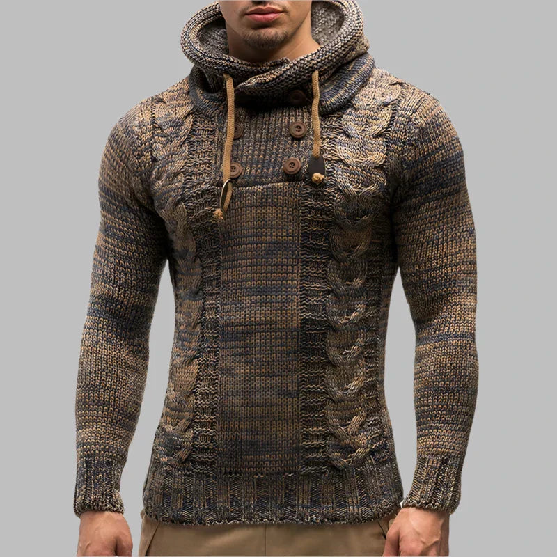 Levoire | Pull À Col Roulé Décontracté Pour Hommes Khaki
