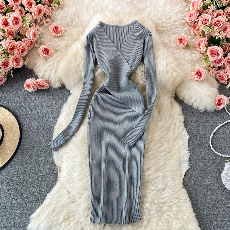 Levoire | Robe Tricot Été Manches Courtes Gris Une taille