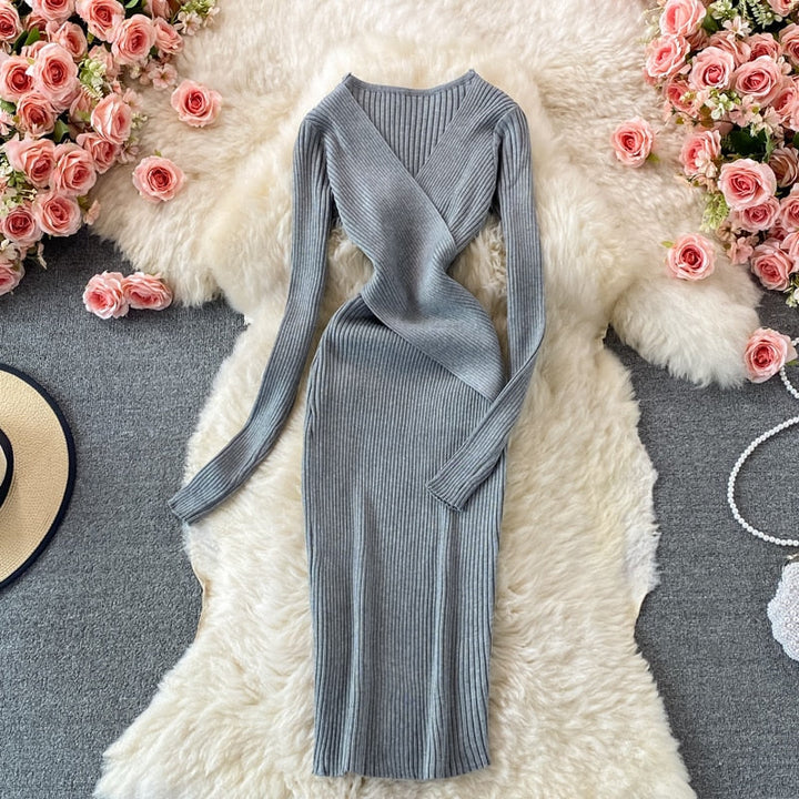 Levoire | Robe Tricot Été Manches Courtes Gris Une taille