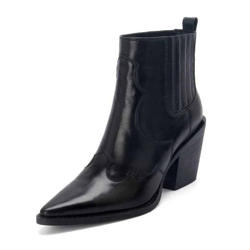Levoire | Bottes En Cuir À Talon Moyen Pour Femmes Cuir