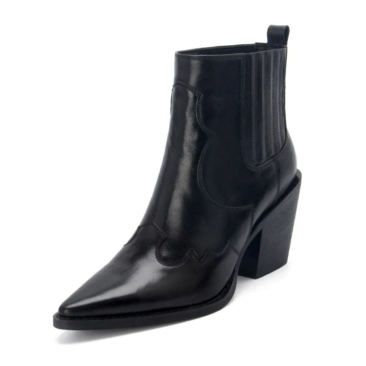 Levoire | Bottes En Cuir À Talon Moyen Pour Femmes Cuir