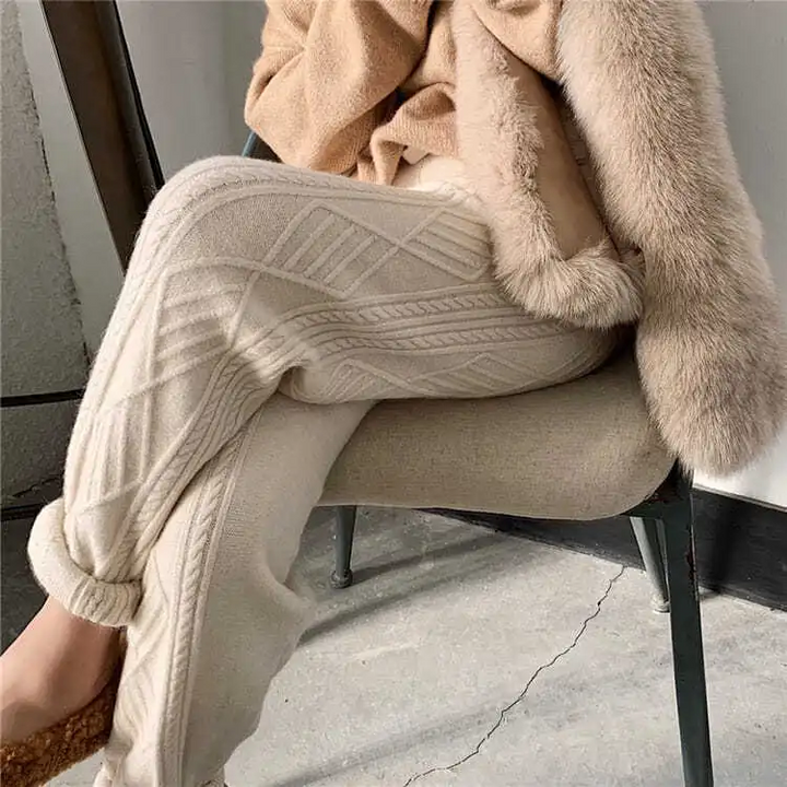 Atasha™ - PANTALONS DE SURVÊTEMENT EN CACHEMIRE Avoiré Beige