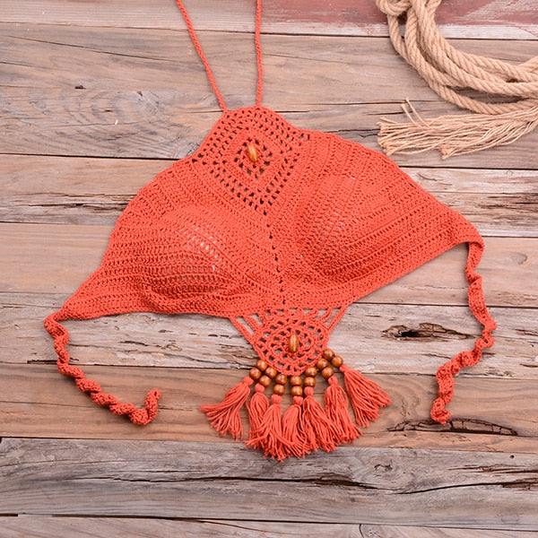 Levoire | Ensemble De Crochet Parfait Pour Une Journée D'Été Rouge - Orange Haut