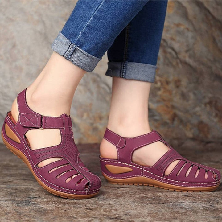 Levoire | Sandales À Fermeture Velcro Pour Femmes Et Talon Rot