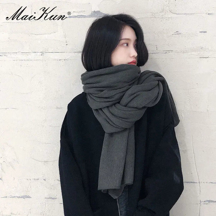 Levoire | Écharpe Chaude En Imitation Cachemire Pour Femme Gris foncé
