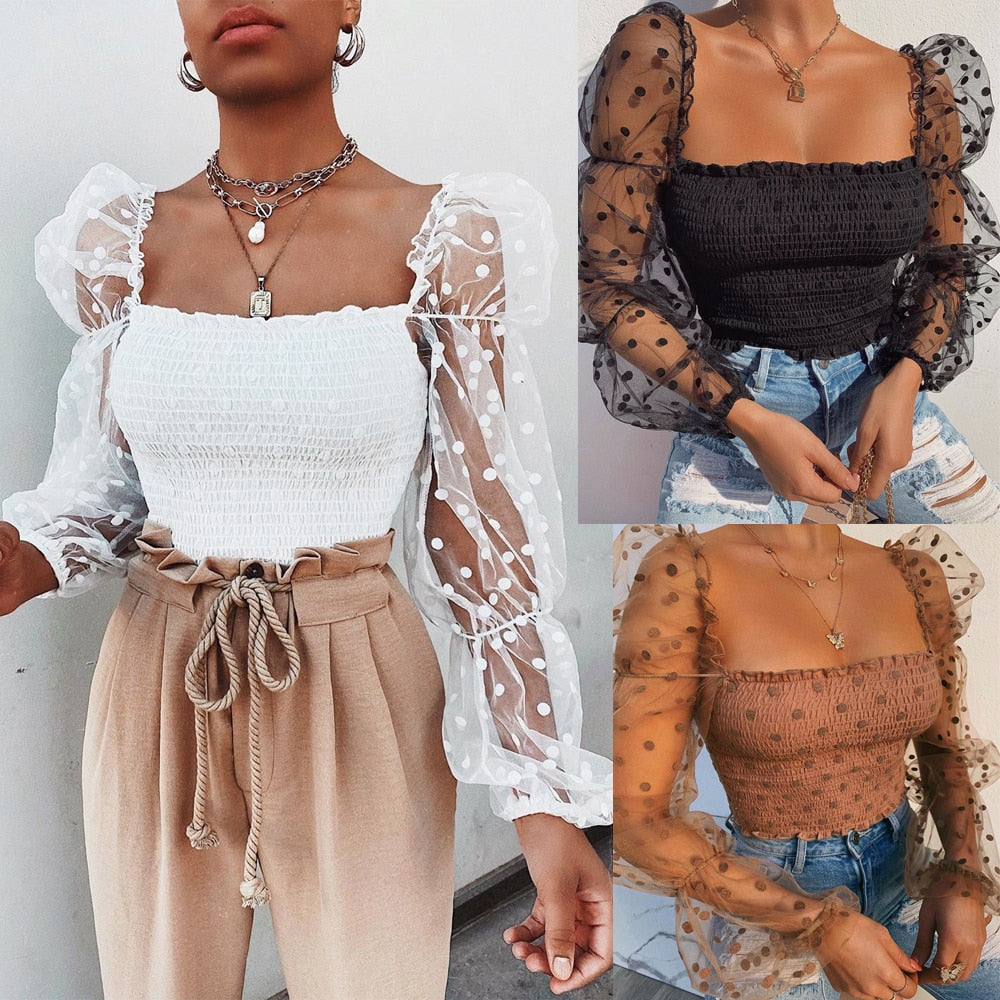 Levoire | Tiffany Top Avec Mesh - Un Haut Pour Femme Unique Et Élégant. Blanc S