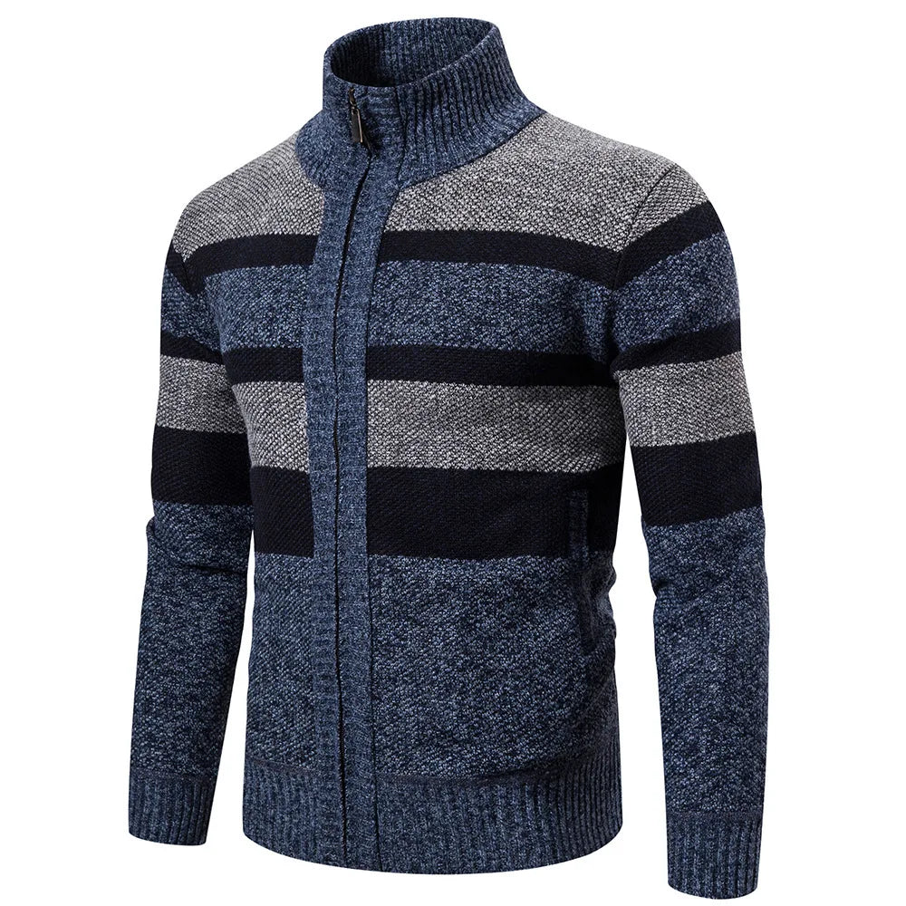 Levoire | Veste Laine Fermeture Éclair Bleu Gris
