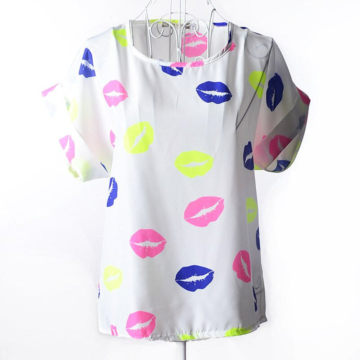 Levoire | Klara T-Shirt En Coton Pour Femmes - Un T-Shirt D'Été Et Joyeux Lèvres