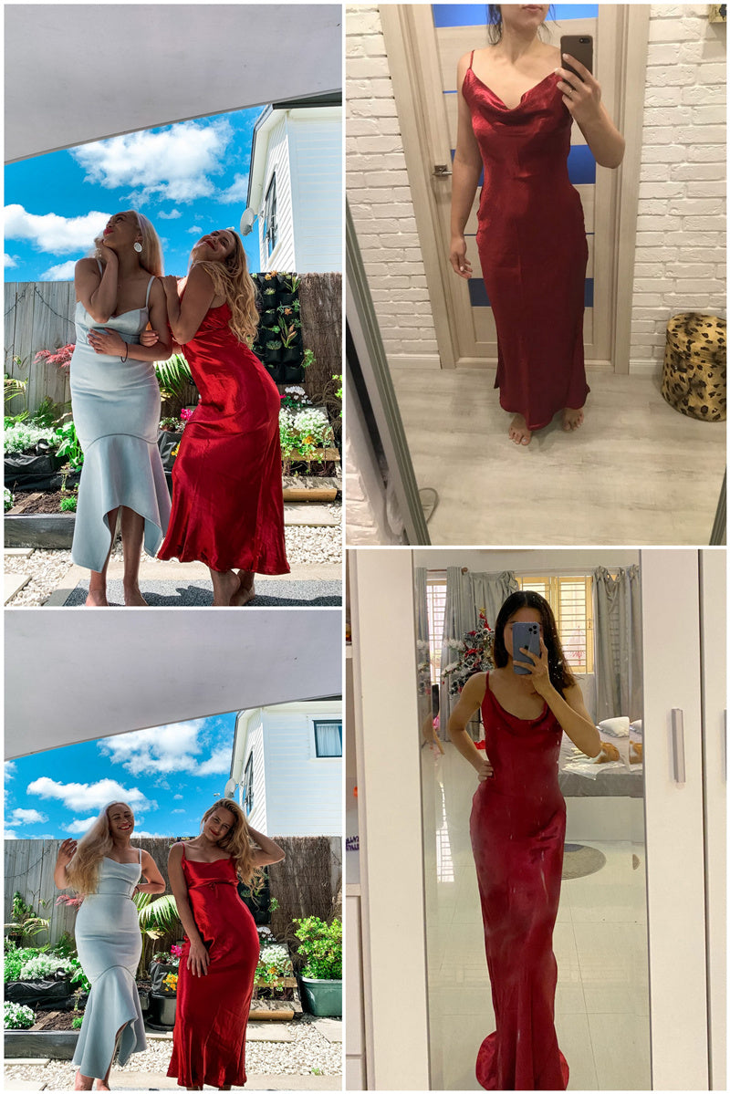 Levoire | Robe Longue Sans Dos À Bretelles Spaghetti En Satin