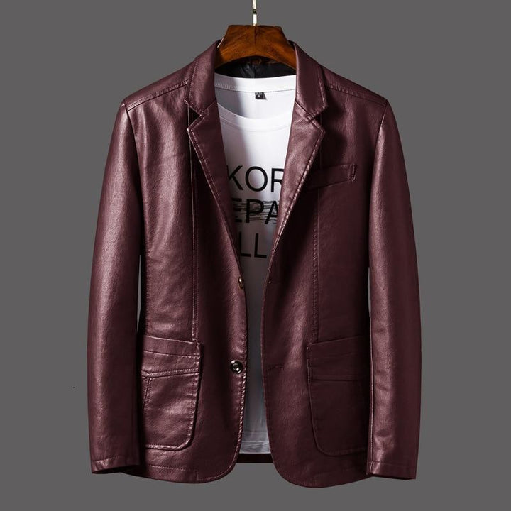 Levoire | Veste En Cuir Premium Hommes Printemps Et Été Vin rouge