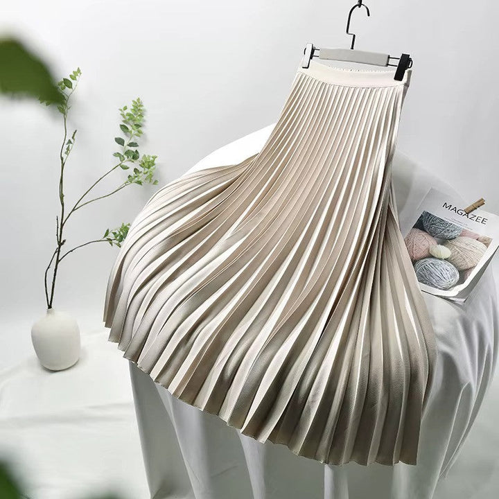 Levoire | Jupe en velours plissée à taille haute Beige