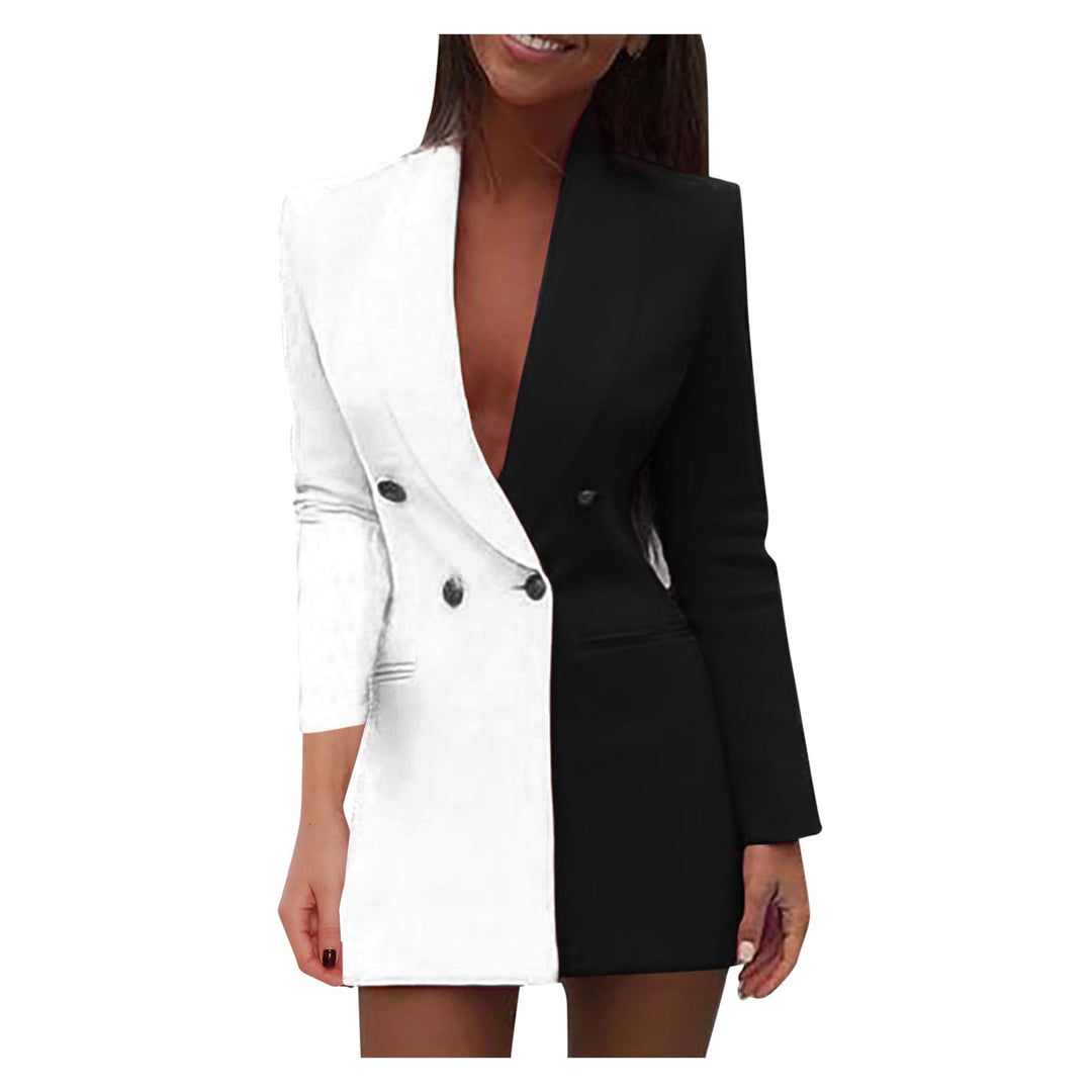 Levoire | Robe Blazer En Deux Couleurs blanc noir