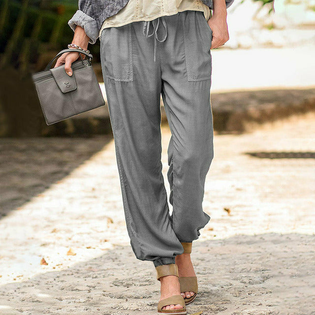 Levoire | Pantalon À Cordon De Serrage Uni Gris