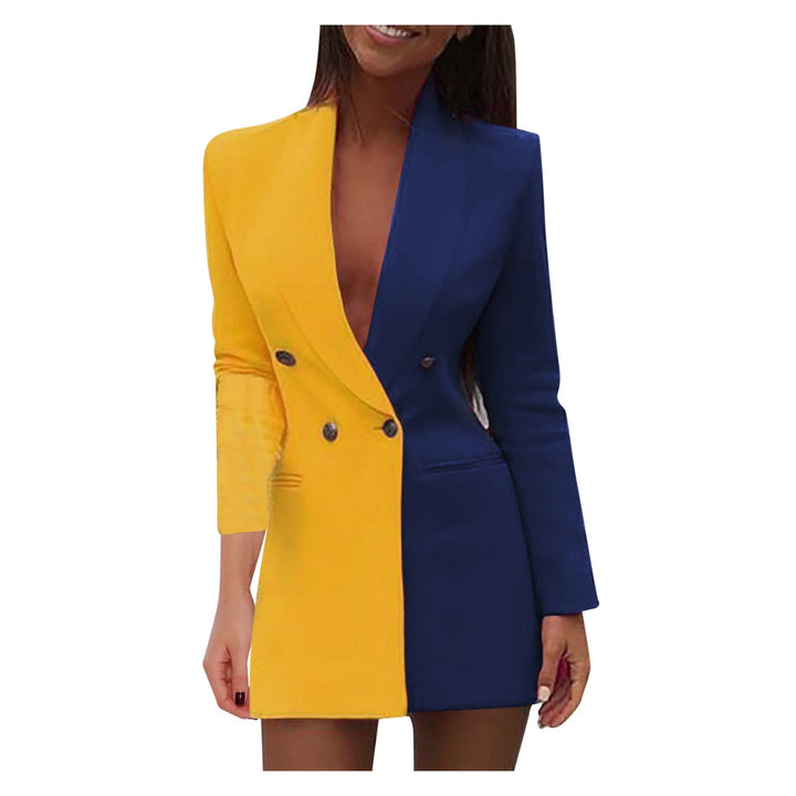Levoire | Robe Blazer En Deux Couleurs jaune bleu