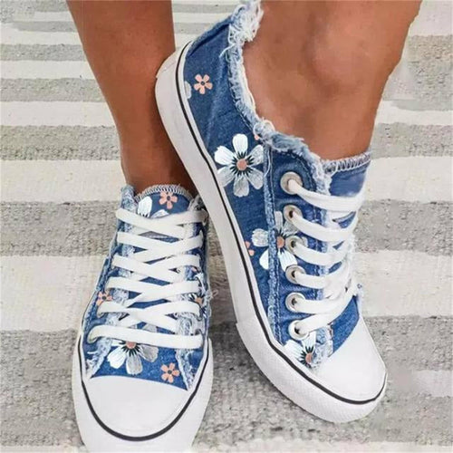 Levoire | Beaux Basses Baskets À Motif Floral Pour Femmes