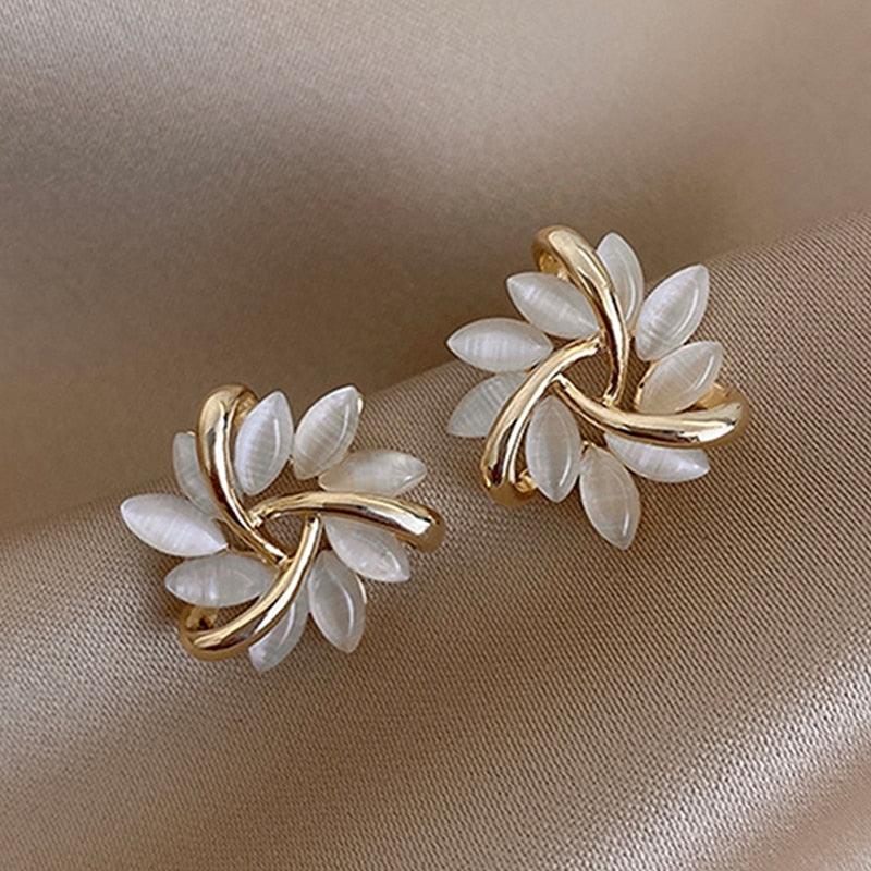 Levoire | Fleur Bouton Boucles D'Oreilles