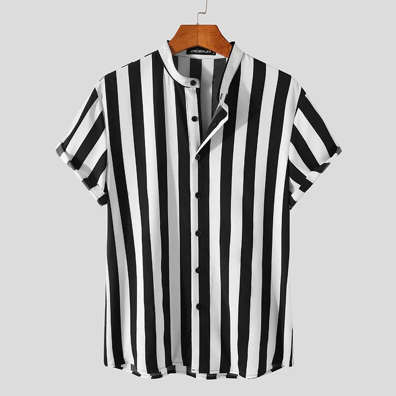 Levoire | Chemise D'Été Streetwear Pour Hommes Avec Col Montant