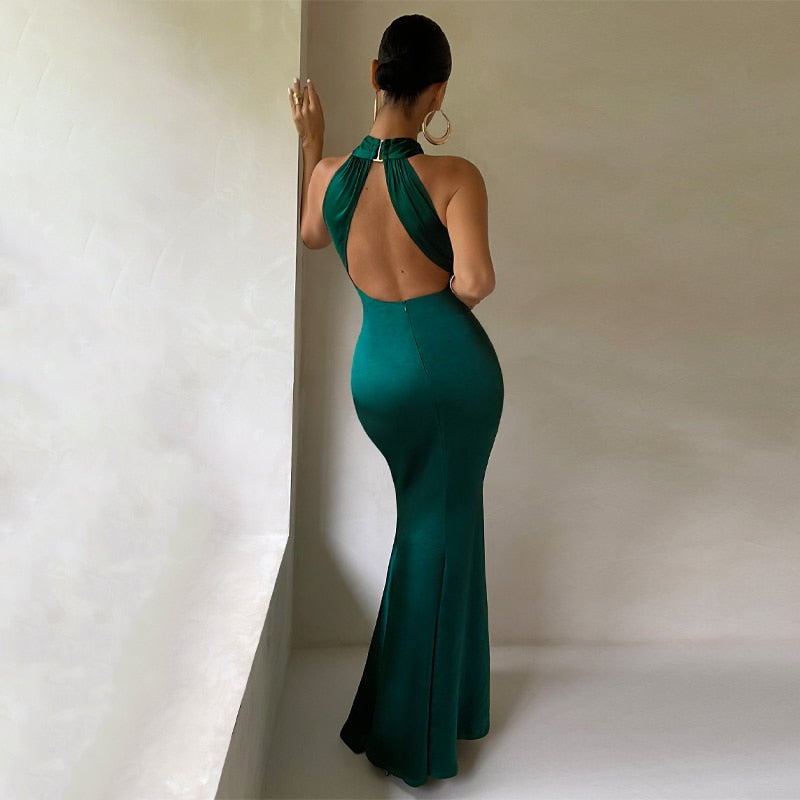 Levoire | Satin Sans Bretelles Dos Nu Robe Midi