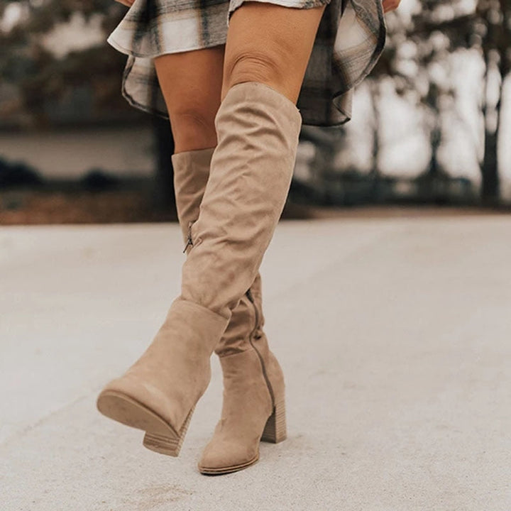 Levoire | Bottes Mi-Mollet Pour Femmes Beige
