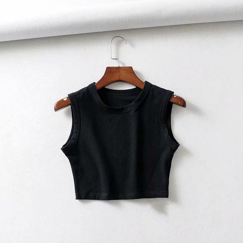 Levoire | Cheryl Crop Top - Un Haut Féminin Frais Et Estival Épaules larges - Noir