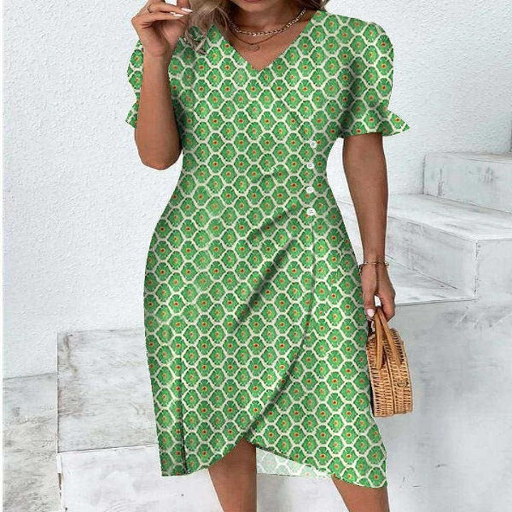 Levoire | Elegant Floral Femme Robes Vert