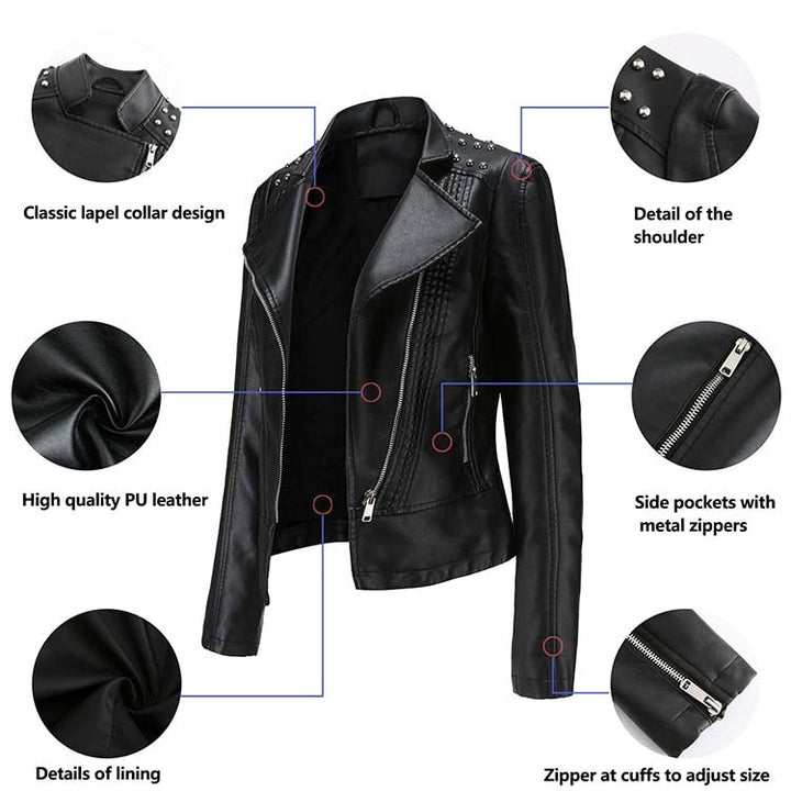 Levoire | Veste En Cuir Pu Élégante Pour Femmes