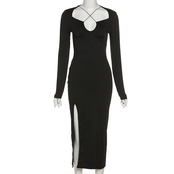 Levoire | Robe Maxi Croisée Fendue Élégante