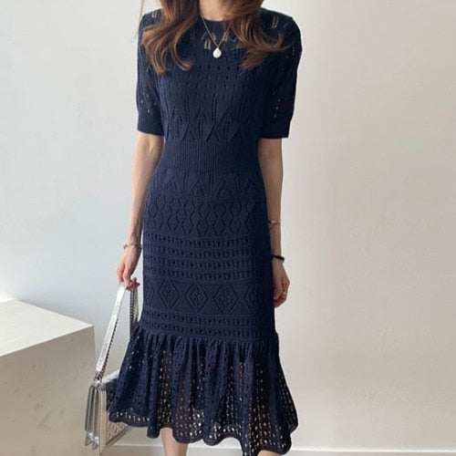 Levoire | Robe Décontractée Tricot A-Ligne Été