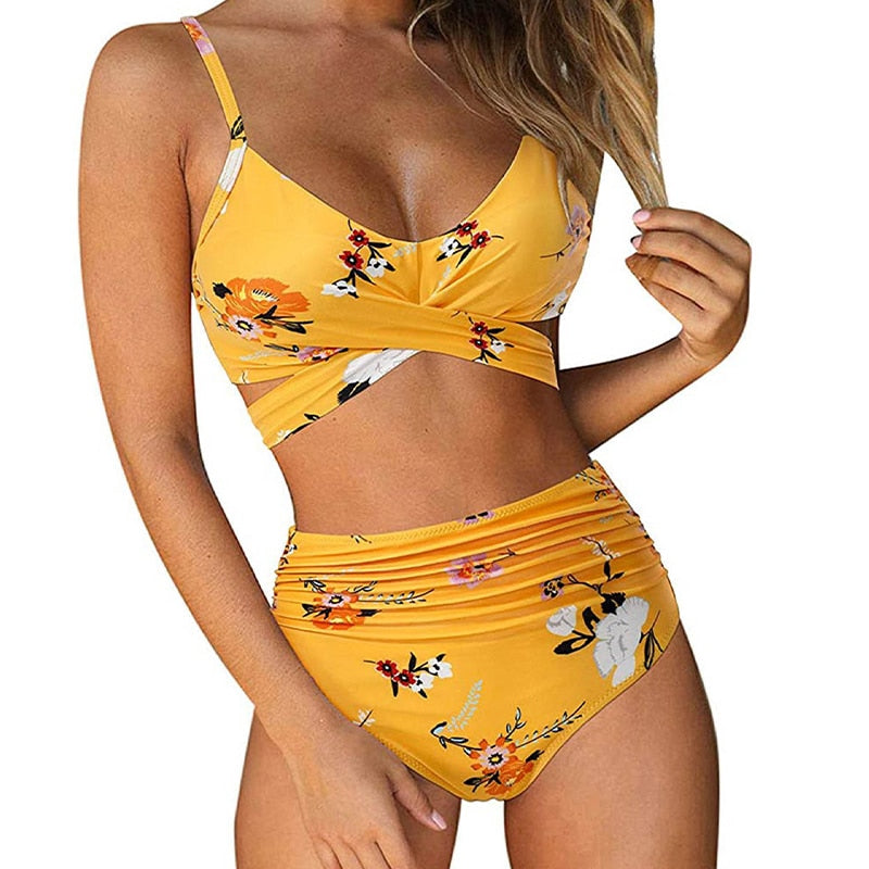 Levoire | Haut De Bikini Taille Haute - Votre Tenue De Plage Idéale Jaune