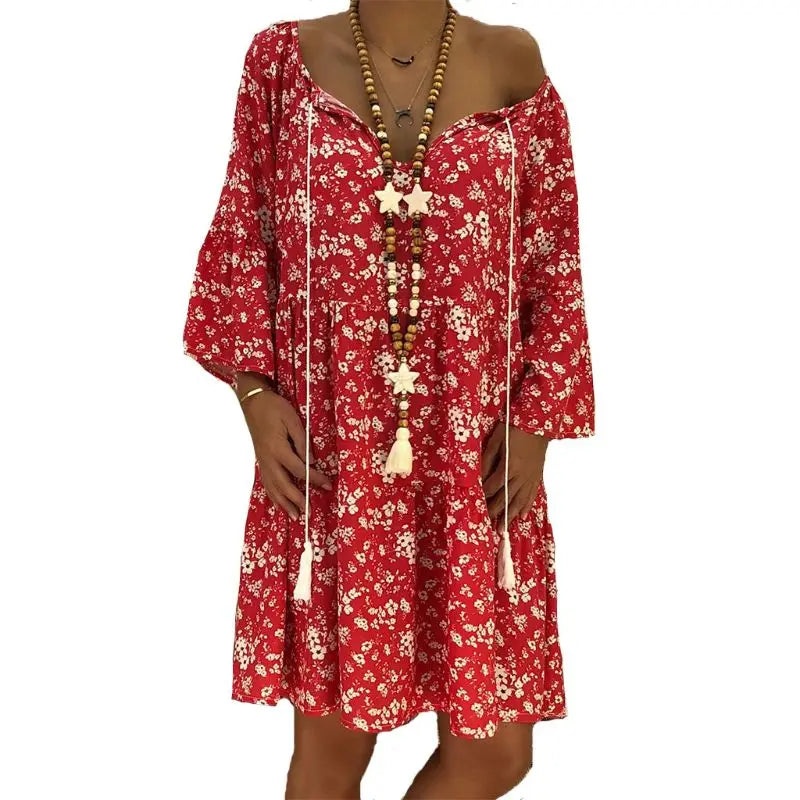 Levoire | Robe À Col En V Fleurie Confortable Rot