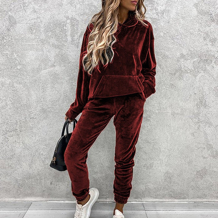Levoire | Jogging en Velours Chic avec Confort Élégant pour Femmes Rouge bordeaux