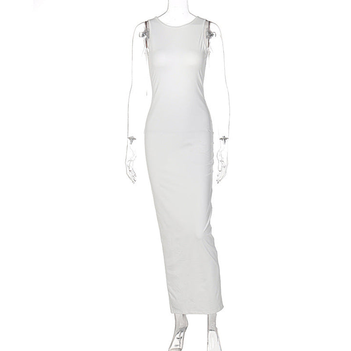 Levoire | Robe Maxi À Col Rond Dos Ouvert
