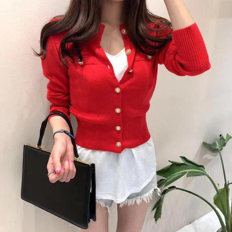 Levoire | Gilet Moderne Pour Femmes Teinté Avec Boutons Rot Taille unique