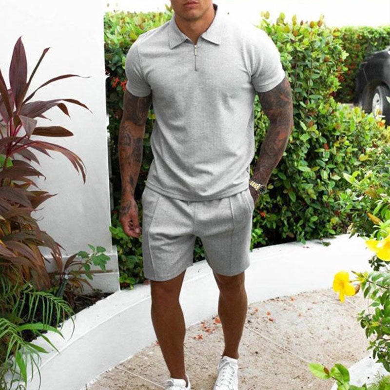 Levoire | Confortable Hommes T Ensemble Gris