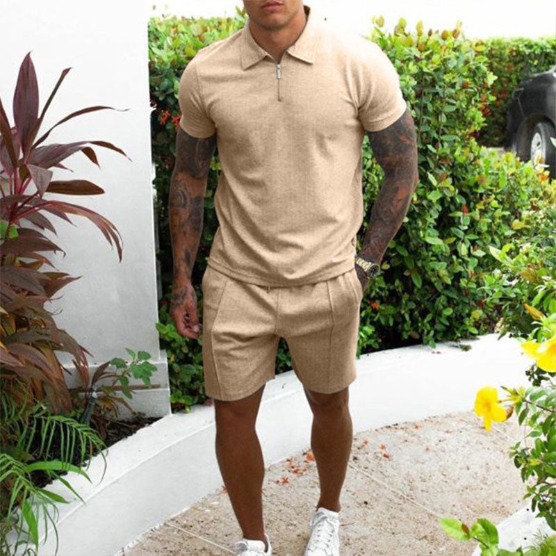Levoire | Confortable Hommes T Ensemble Khaki