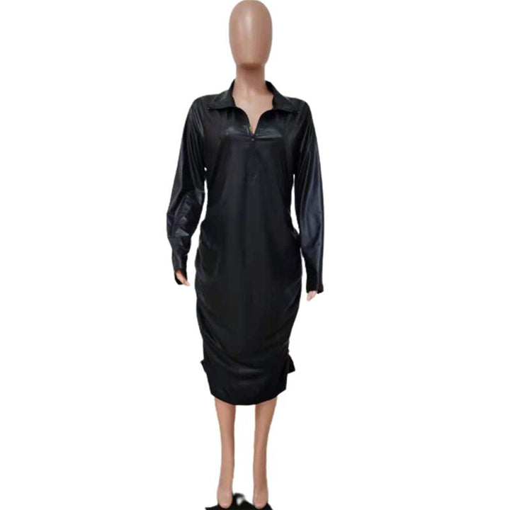 Levoire | Robe Midi À Manches Longues En Pu Skinn Surpoids