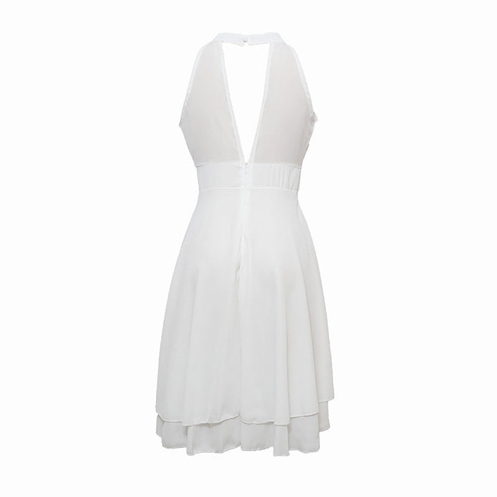 Levoire | Robe D'Été À Bretelles Taille Haute Sans Manches En Chiffon Midi Superposée Ajustement Slim