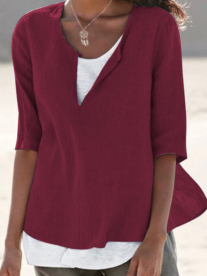 Levoire | Chemise À Col En V Pour Femmes Couleur vin
