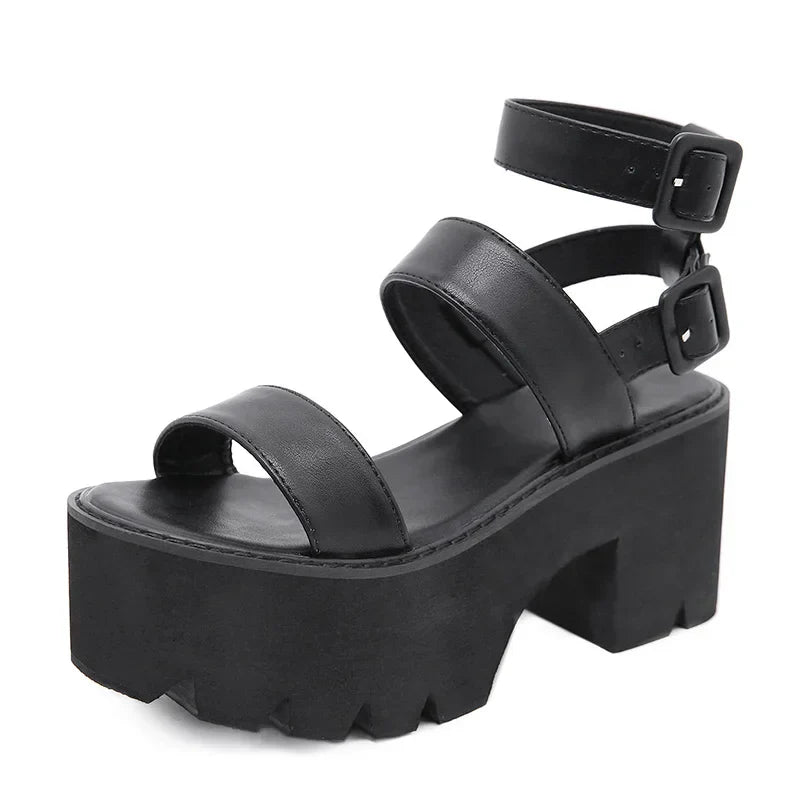 Levoire | Sandales À Talons Épais Noires Avec Bride noir