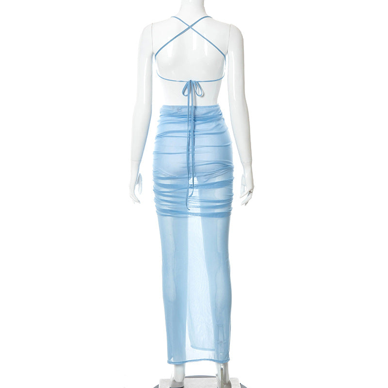 Levoire | Mousseline Sans Bretelles Dos Ouvert Robe Maxi