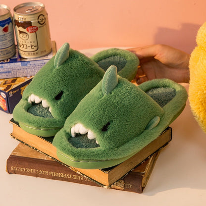 Levoire | Chaussons En Laine Requin Cartoon Vert