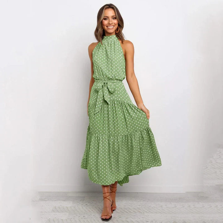 Levoire | Robe longue dos nu à pois Vert
